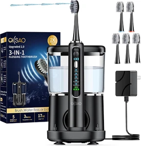 Electric Toothbrush Water Flosser Combo in One, Professional Flossing Toothbrush - Picture 1 of 12