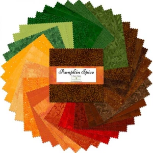 Pumpkin Spice From Wilmington Prints - 5 Karat Gems / Charm Pack - Picture 1 of 1
