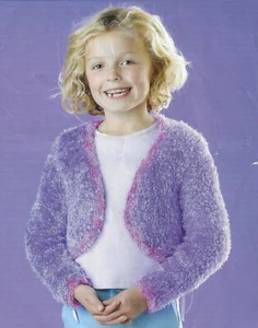 Girls Bolero Knitting Pattern, 4-11 Years, Children's Shrug, COPY Print, Chunky - Picture 1 of 5