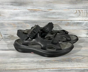 KyBoot Kybun Pado W Black Unisex Leather Strap-On Sandal Swiss Made - Picture 1 of 12