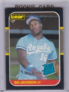 Tarjeta de novato con clasificación Bo Jackson 1987 Leaf Baseball RC KANSAS CITY ROYALS - Imagen 1 de 2