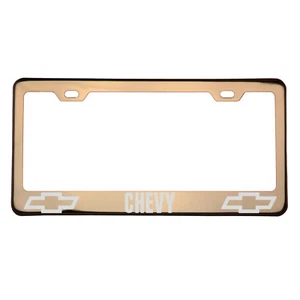 Laser Engraved Chevrolet Chevy Rose Gold License Plate Frame 304 Stainless Steel - Picture 1 of 10