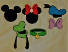 Disney Fab Six die cut outs - Mickey Minnie Donald Goofy Pluto Daisy icons