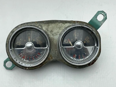 1956 1957 Chevrolet Corvette Battery & Oil Pressure Dash Gauge Cluster Housing - Image 1 of 4