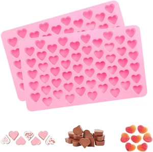 Heart-Shaped Silicone Molds - 2 Pack, Non-Stick, Food Grade for Baking & Candies - Picture 1 of 12