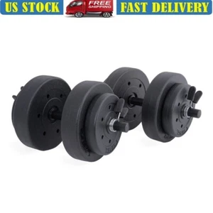 40lb Adjustable Dumbbell Set Home Fitness Strength Training 14pc Vinyl Weights - Picture 1 of 9