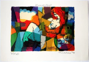Michael Leu, Sunday Morning, Siebdruck auf Bütten, signiert, nummeriert, 1990er - Bild 1 von 2