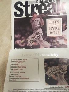 JOE DIMAGGIO SIGNED MAGAZIN BESCHRIFTET JSA.LOA PERFECT 10 AUTOGRAPH, VERY RARE - Bild 1 von 6