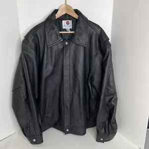 Vintage 1990s Pepsi Leather Bomber Jacket XL -VGUC-Nothing Else Is a Pepsi - Picture 1 of 11