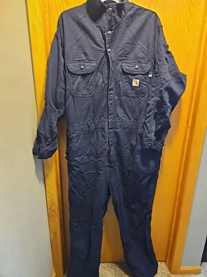  Carhartt Coverall Fire Resistant Cat2 NFPA2112 Mens Sz XL Regular Navy 391-20  - Image 1 of 4