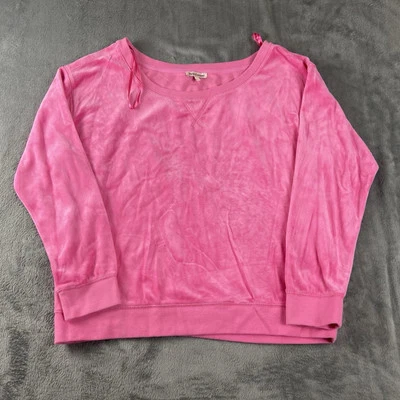 NWT Juicy Couture Sexy Magenta Pink Velour Boatneck Pull Over Sweater Top L $98 - Изображение 1 из 4