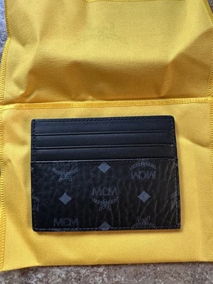 Estuche para tarjetas de cuero MCM para hombre en Visetos original negro Foto 1 de 4