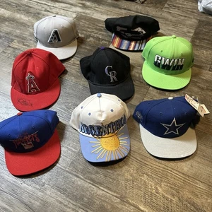 Lot of 9 Vintage SnapBack Hats Sports Specialties American Needle Athletic Mixed - Picture 1 of 7