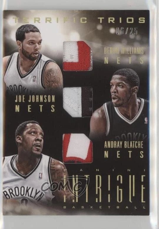 2013 Intrigue Terrific Trios Prime /25 Deron Williams Andray Blatche Joe Johnson - Image 1 of 2