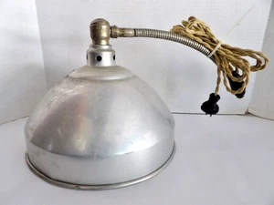 VINTAGE ALUMINUM INDUSTRIAL FLEX NECK LAMP LIGHT FIXTURE HOOSICK SWITCH ESTATE - Picture 1 of 10