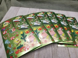 Menge 30 Blatt Vintage 2007 American Greetings Spongebob Weihnachten Aufkleber - Bild 1 von 3