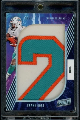 2020 Panini Prime Materials Frank Gore Game Used Number /11 MIAMI DOLPHINS - Image 1 of 2