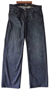 7 Seven For All Mankind Herren Button-Fly Relaxed Denim Jeans 36X32 Dunkelblau - Bild 1 von 7