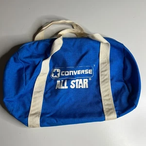Vintage Converse All Star blau Canvas Seesack Beuteltasche Tasche Fitnessstudio Reise Tragen weiß - Bild 1 von 8