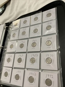 ROOSEVELT DIME COLLECTION 1965-to-2021D,FACE VALUE.$11.10-with NEW BINDER &PAGES - Picture 1 of 9