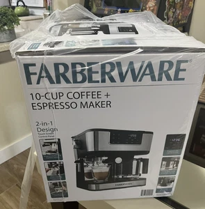 Farberware Dual Brew, 10 Cup Coffee + Espresso Maker/Machine w/Touchscreen, NEW! - Picture 1 of 5