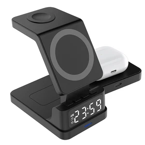 3 in 1 Magnetic Wireless Charger With Clock Fast Charging Stand ChargeSphereTM - Picture 1 of 6
