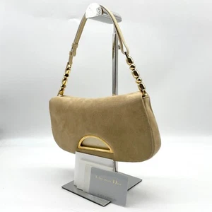 Bolso de Mano Christian Dior Maris Perla Beige Gamuza Cuero MA-1000 Y2K Auténtico - Imagen 1 de 22