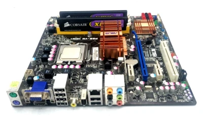 ASUS P5E-VM HDMI MOTHERBOARD + 2.83 GHz INTEL CORE 2 QUAD CPU SLAWQ + 4GB RAM - Image 1 of 4