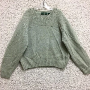 VINTAGE Orvis Sweater Large Adult Green Wool V Neck Pullover Oversized Womens L - Picture 1 of 9