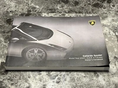 Lamborghini Gallardo Spyder 2007 manual del propietario - manual EE. UU. y Canadá Foto 1 de 4