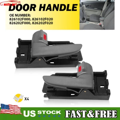Interior Door Handle For 2004-2009 Kia Spectra Gray Driver Passenger Side Sedan - Image 1 of 4