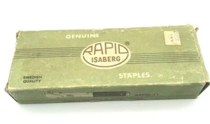 Vintage Box of Rapid 21 Isaberg Sweden Mid Century Modern Staples Open Box - Picture 1 of 9