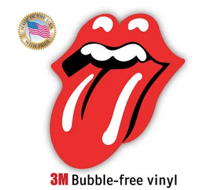 RED TONGUE DECAL STICKER USA MUSIC LAPTOP VEHICLE CAR TRUCK WINDOW WALL BUMPER - Picture 1 of 1