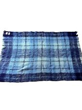 Vintage  The Scotch House Mohair Blanket Glenn Cree Plaid Fringe 47X74 SCOTLAND