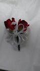 Set of 6 Apple Red and White corsages or Any Color $30.00 Rush orders Available