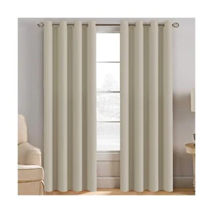 Blackout Curtain Living Room 96 Inch Long Thermal Insulated Grommet Solid Decor - Picture 1 of 7