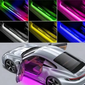4pcs Wireless Auto - Sensing LED Door Sill Lights - 7 - Color, Buckle Illusion - Picture 1 of 13