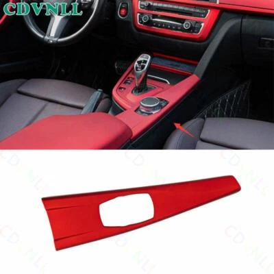 Marco de cubierta de cambio de marchas rojo mate para BMW Serie 3 4 GT 2013-2019 Foto 1 de 4