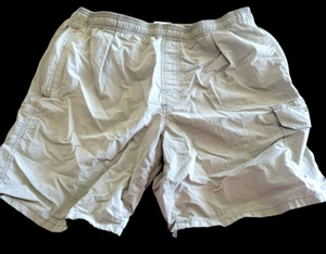 Speedo Logo Men’s Board Shorts Swim Trunks Green Lined Size Medium Draw Strings - Picture 1 of 9