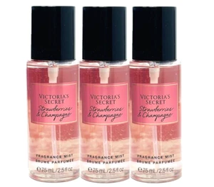 3 VICTORIA'S SECRET TRAVEL STRAWBERRIES CHAMPAGNE FRAGRANCE MIST 2.5 FL OZ NEW - Picture 1 of 3