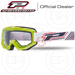 Maske Progrip Motorradbrille Cross Enduro 3201-103 Grün Klare Linse - Bild 1 von 3