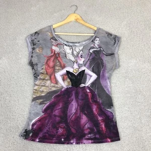 Disney Store Evil Villains T Shirt Womens L Large Graphic Diamanté Designer RARE - Picture 1 of 17