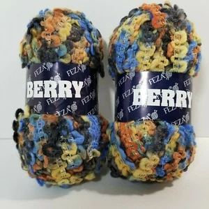 Feza Yarn BERRY Color 101 Bulky Chunky Soft Novelty Wool Blend Lot of 2 Skeins - Picture 1 of 4