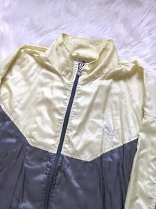 Puma Shellsuit Jacket - Vintage 80s OG - Lemon Yellow & Grey Colourway - Fullzip - Picture 1 of 9