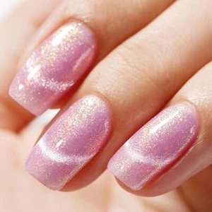 AILLSA Cat Eye Gel Nail Polish Pink Glitter Gel Polish Iridescent Holographic Sh - Picture 1 of 6