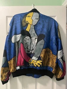 Pablo Picasso Vintage 1990s Multi-Color Abstract Full Zip Jacket Size Medium - Bild 1 von 7