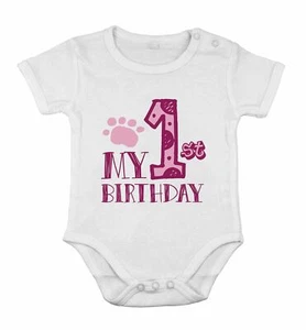 Pagliaccetto neonato My 1st First Birthday babygrow bimba festa pezzo unico pagliaccetto - Foto 1 di 5