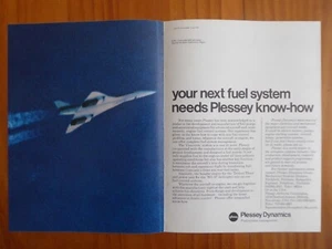 7/1970 PUB PLESSEY DYNAMICS CONCORDE 002 FUEL CONTROL SYSTEM ORIGINAL AD - Picture 1 of 1