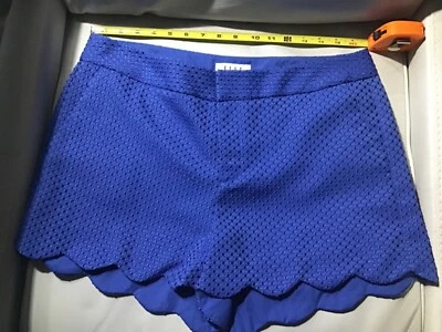 ELLE scalloped hem dress shorts royal blue 10 - Image 1 of 4