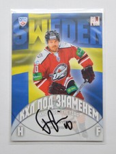 2013-14 Sereal KHL Under the Flag #WCH-089 Fredrik Pettersson Autograph